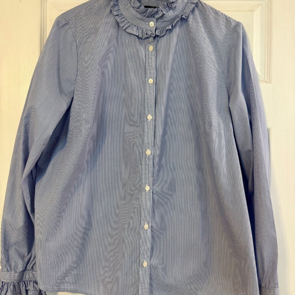 JCrew Ruffleneck Shirt - Picture 2 of 5